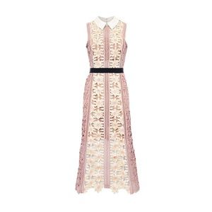 SELF-PORTRAIT Pastel Pink 3D Lace Midi